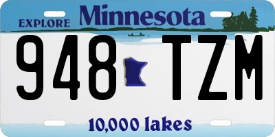MN license plate 948TZM