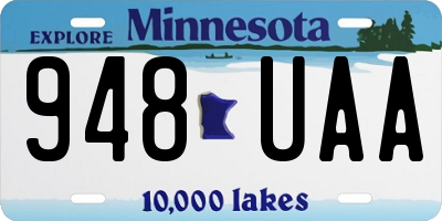 MN license plate 948UAA