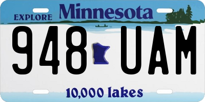 MN license plate 948UAM