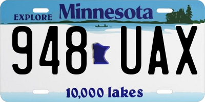 MN license plate 948UAX