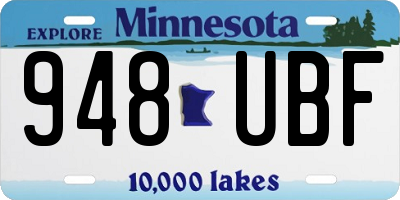 MN license plate 948UBF