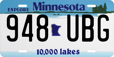 MN license plate 948UBG