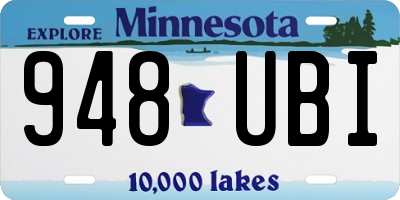 MN license plate 948UBI