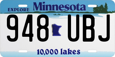 MN license plate 948UBJ