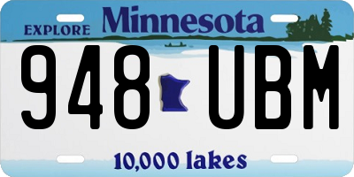 MN license plate 948UBM
