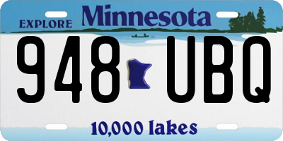 MN license plate 948UBQ