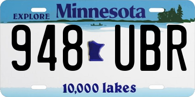 MN license plate 948UBR