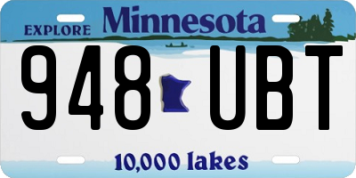 MN license plate 948UBT
