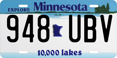 MN license plate 948UBV