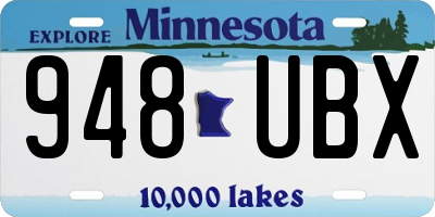 MN license plate 948UBX