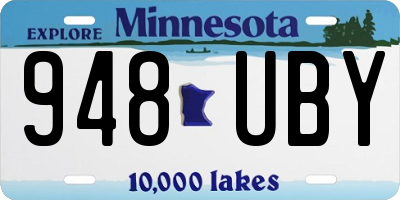 MN license plate 948UBY