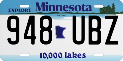 MN license plate 948UBZ