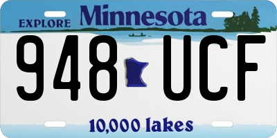 MN license plate 948UCF