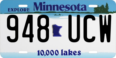 MN license plate 948UCW