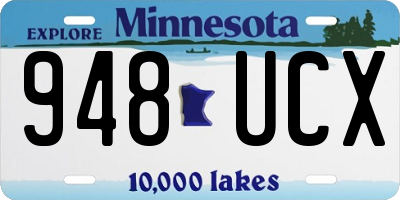MN license plate 948UCX