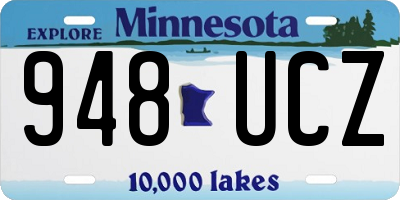 MN license plate 948UCZ