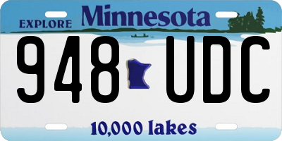 MN license plate 948UDC