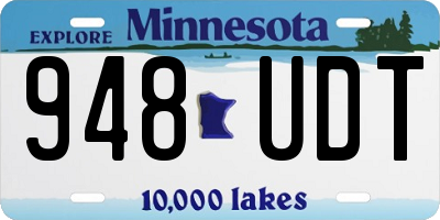 MN license plate 948UDT