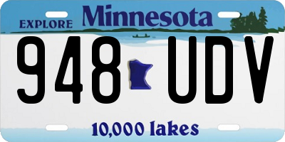 MN license plate 948UDV