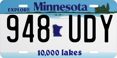 MN license plate 948UDY