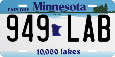 MN license plate 949LAB