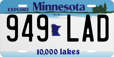 MN license plate 949LAD