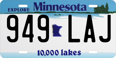 MN license plate 949LAJ