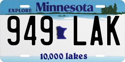 MN license plate 949LAK