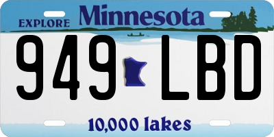 MN license plate 949LBD
