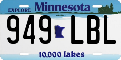 MN license plate 949LBL