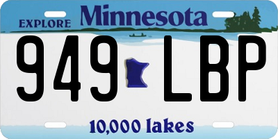MN license plate 949LBP