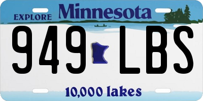 MN license plate 949LBS