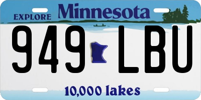 MN license plate 949LBU