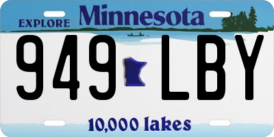 MN license plate 949LBY