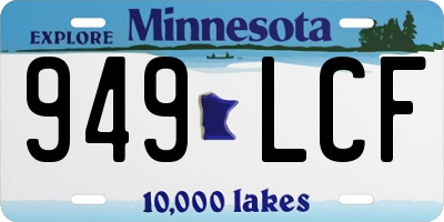 MN license plate 949LCF
