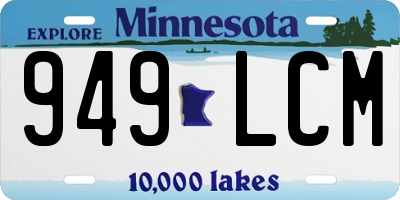 MN license plate 949LCM