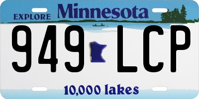 MN license plate 949LCP