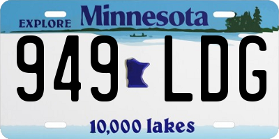 MN license plate 949LDG