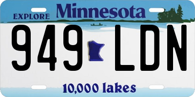 MN license plate 949LDN