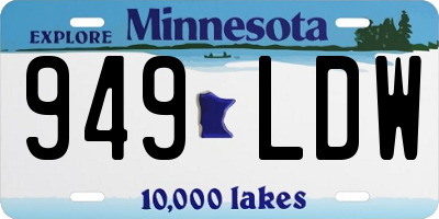 MN license plate 949LDW
