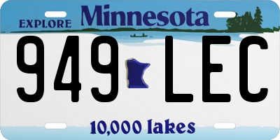 MN license plate 949LEC