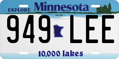 MN license plate 949LEE