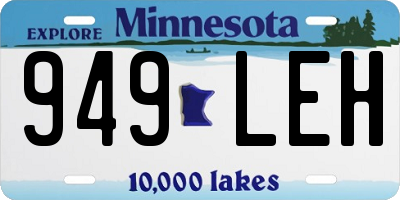 MN license plate 949LEH