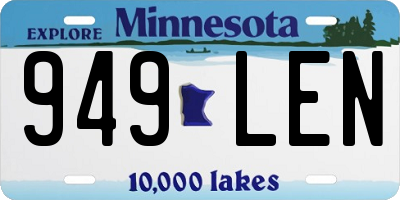 MN license plate 949LEN