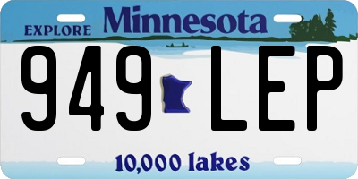 MN license plate 949LEP