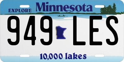 MN license plate 949LES