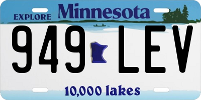 MN license plate 949LEV