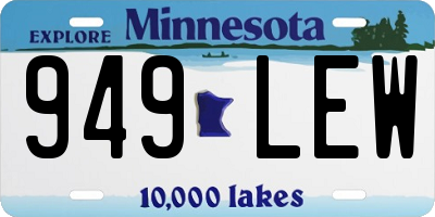 MN license plate 949LEW