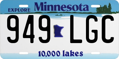 MN license plate 949LGC