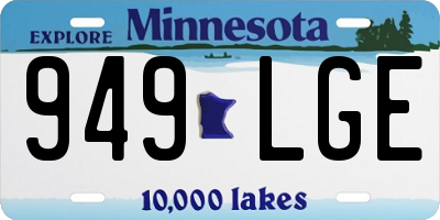 MN license plate 949LGE